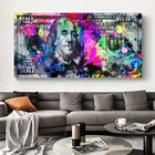 Красочная Картина на холсте с монетами 100 долларов, современная картина cuadдля гостиной, декорации дома