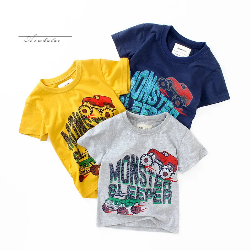 

Summer Kids T Shirts Boys Girls Fashion Pullove Cotton Short-sleeved T Shirts Kids Cartoon Print Short Sleeve Children's Tops