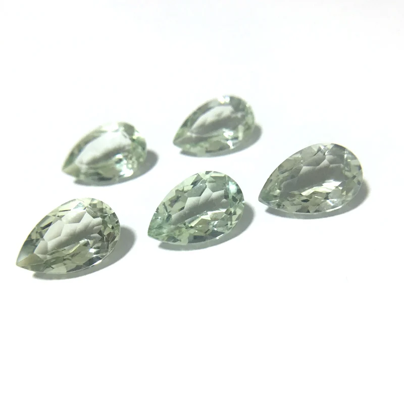 FFGems натуральный зеленый аметист свободный драгоценный Камень Груша огранка 8*12
