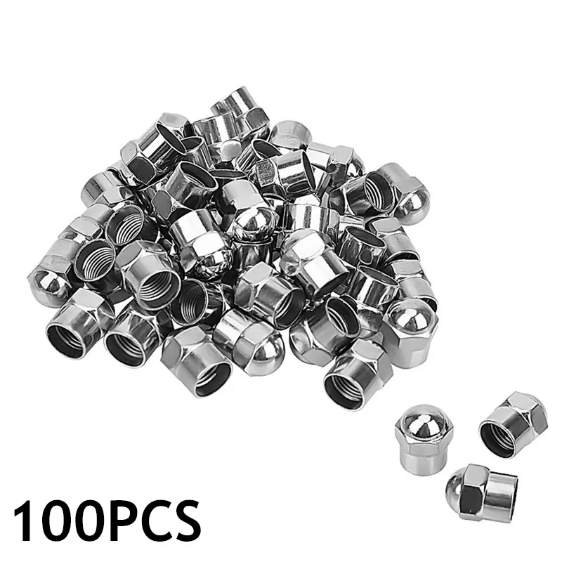 

100PCS Car Tyre Air Pressure Caps Car Wheel Tire Valve Stem Cap Plastic Chrome Plated Tire Accessories Universal Airtight Cover