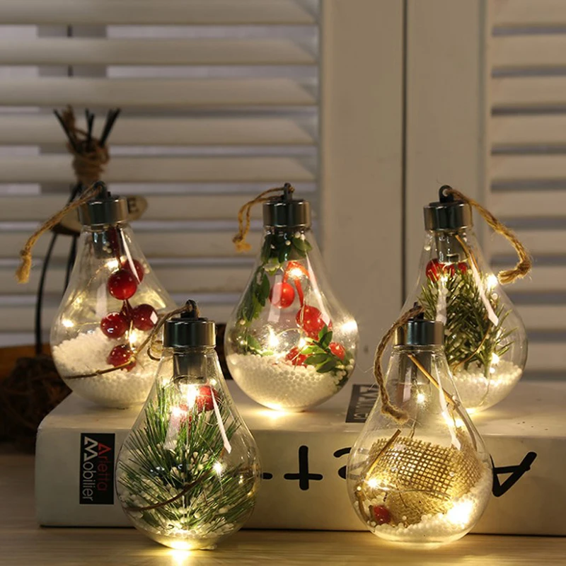 

Прозрачный светодиодный светильник Ball Baubles Sphere Fillable Christmas Tree Ornament Xmas Deco
