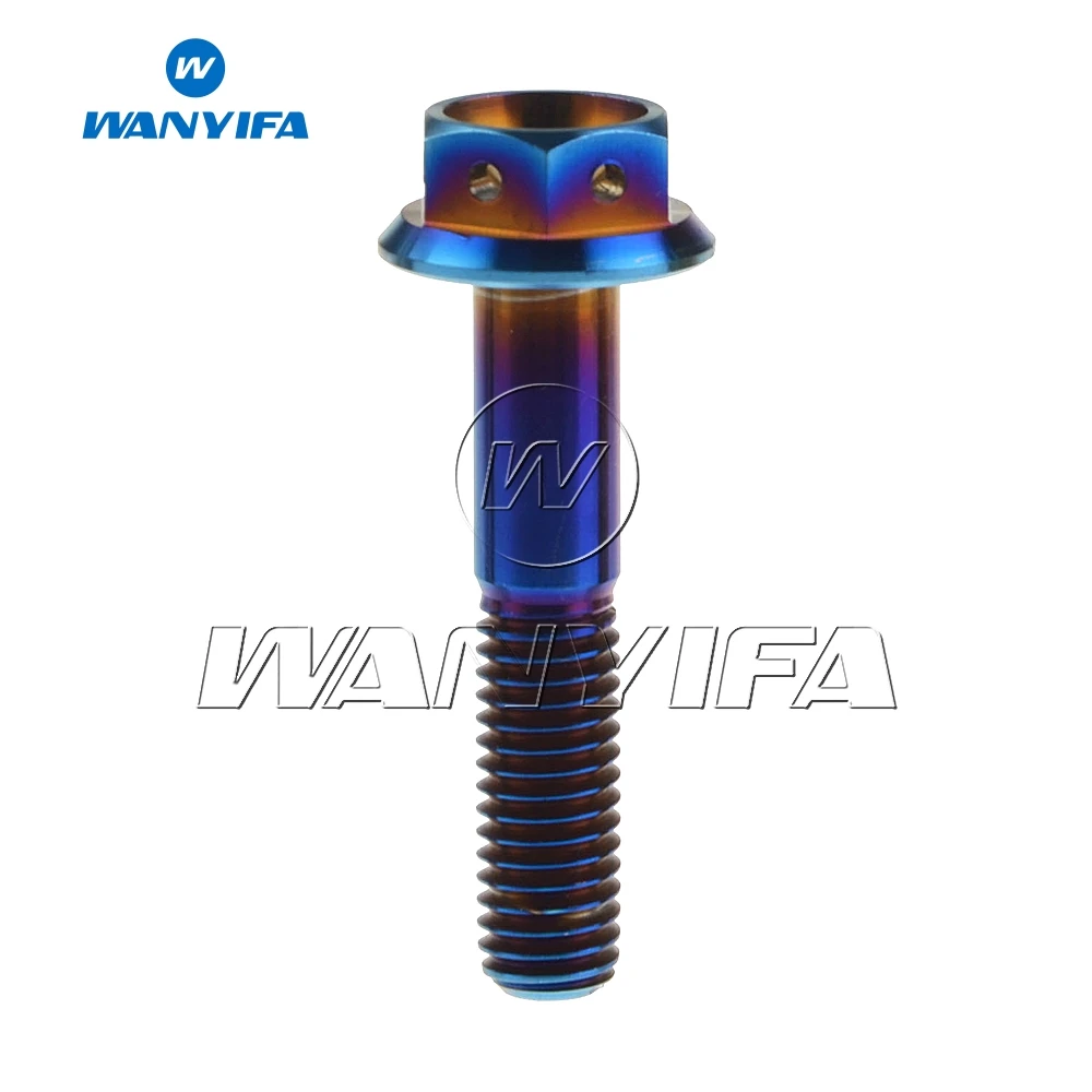 Титановые болты waniifa M8 20 25 30 35 40 45 55 мм с фланцевой головкой, шестигранные винты для мотоцикла