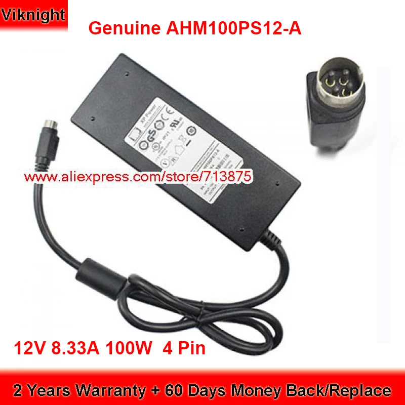 

Genuine XP AHM100PS12-A AC Adapter 12V 8.33A 100W Charger 10009518-A K13240069 Round with 4 Pin Power Supply