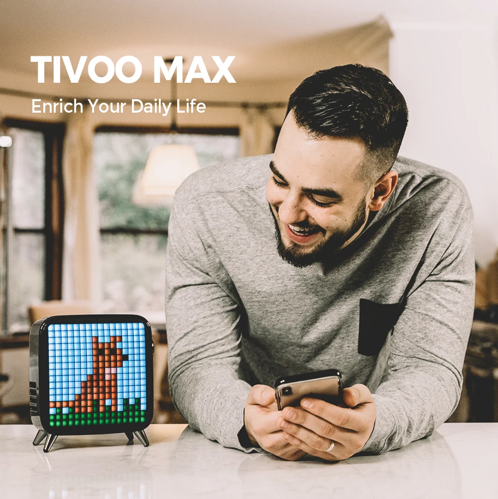 Divoom Tivoo Max Pixel Art Bluetooth беспроводной динамик с 2,1 аудио системой 40 Вт Выход тяжелый бас приложение управление для IOS и Android