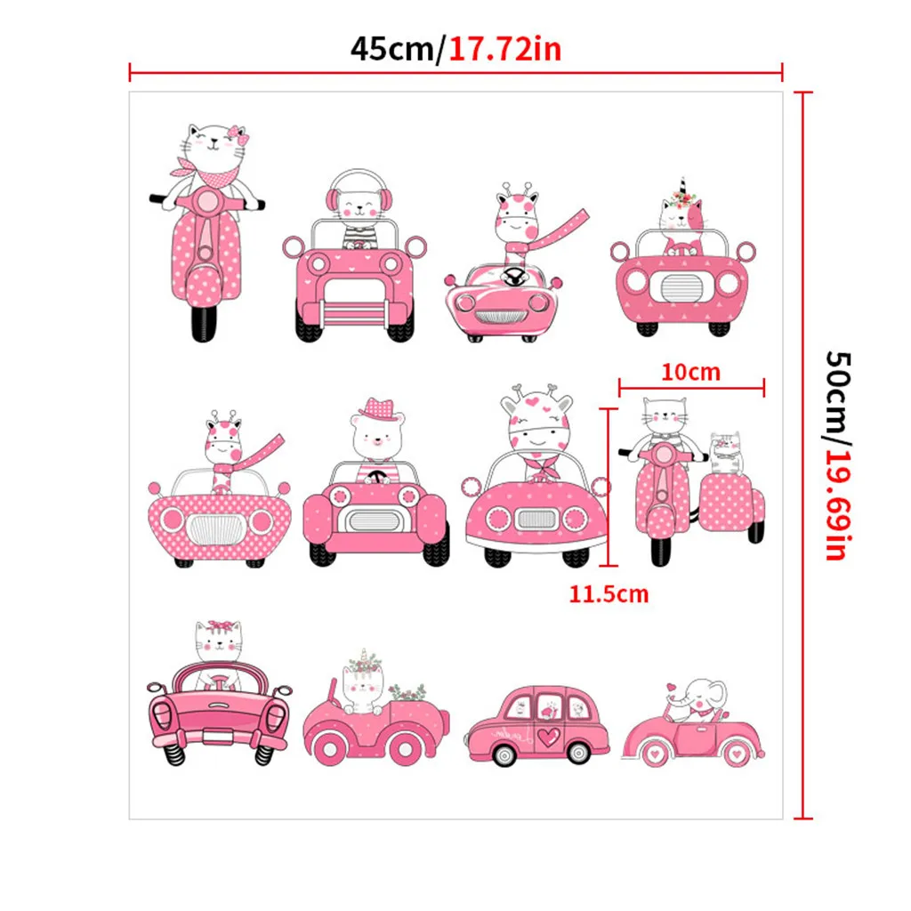 Розовый Переключатель с животным стены Стикеры переключатель для маленьких