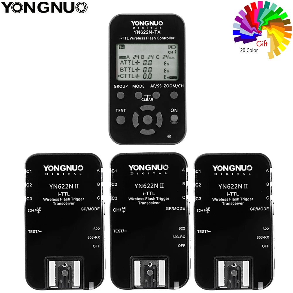 Yongnuo YN 622N II YN622N Kit Wireless TTL HSS Flash Trigger Set Transmitter + 3x ресиверы для Nikon DSLR Camera Z7 Z6 D750 D5|yongnuo