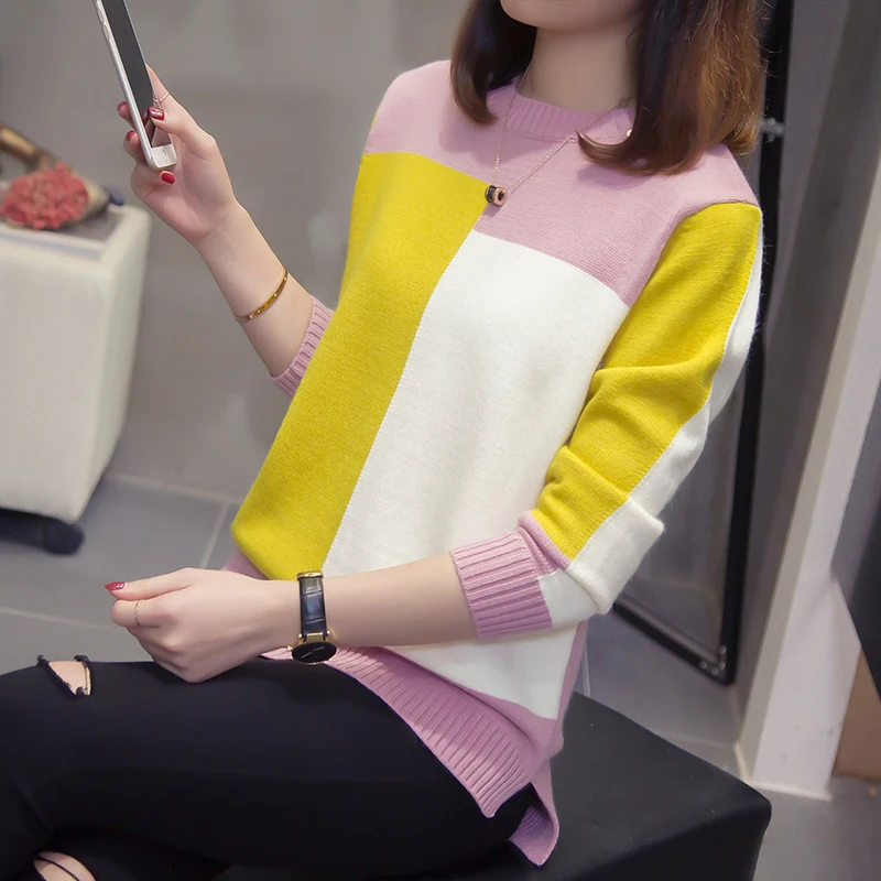 Женский вязаный пуловер элегантный свитер свободного покроя размеры до 4XL A89 |