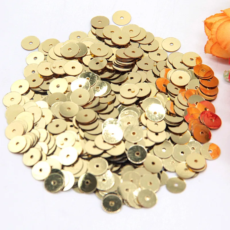 Блестки без каблука 8 мм круглые свободного покроя синие блестки для рукоделия