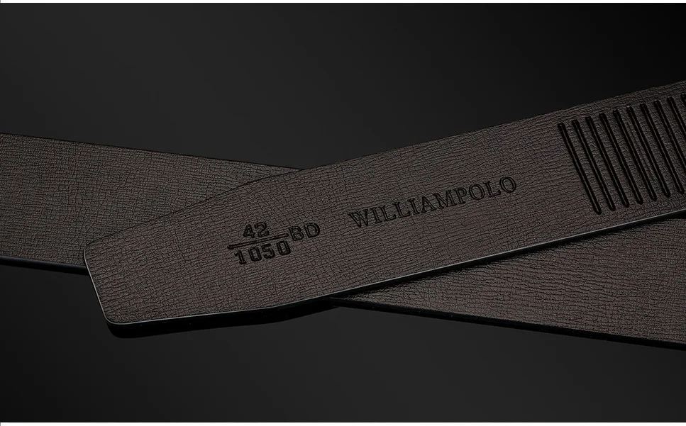 Мужские роскошные ремни от бренда WilliamPOLO с металлической автоматической пряжкой, мужской ремень из натуральной кожи, модный ремень из воловьей кожи высокого качества