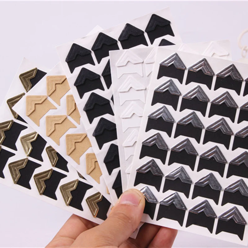 

24 pcs/lot (1 sheets) Vintage Corner kraft Paper Stickers for Photo Albums DIY retro sticker Frame decorations Scrapbooking