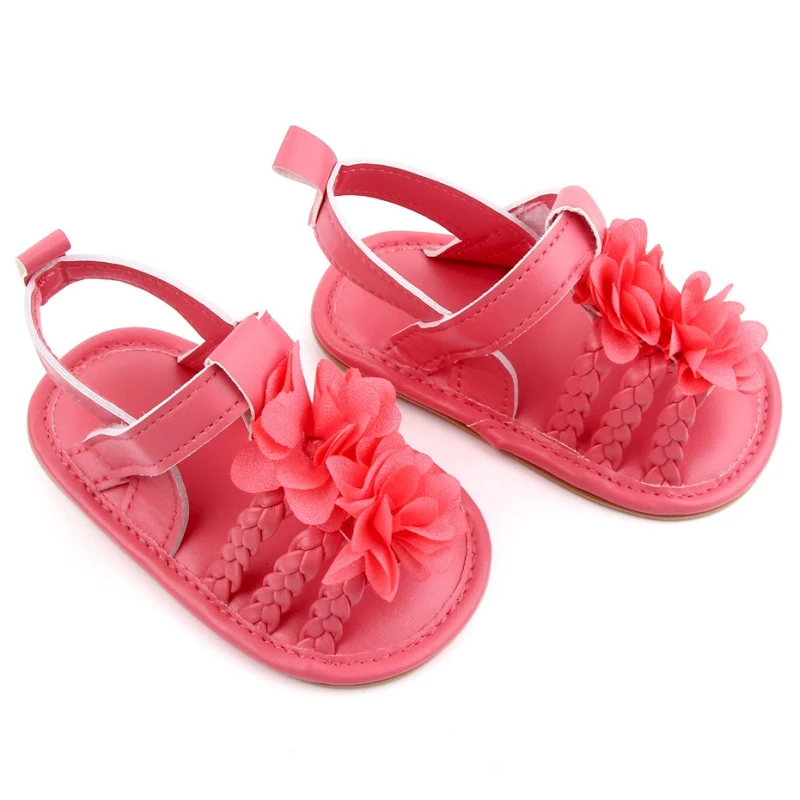

Baywell Summer Baby Girls PU Sandals Infant Flower Design Toddler Rubber Sole Anti-slip Walkers Shoes