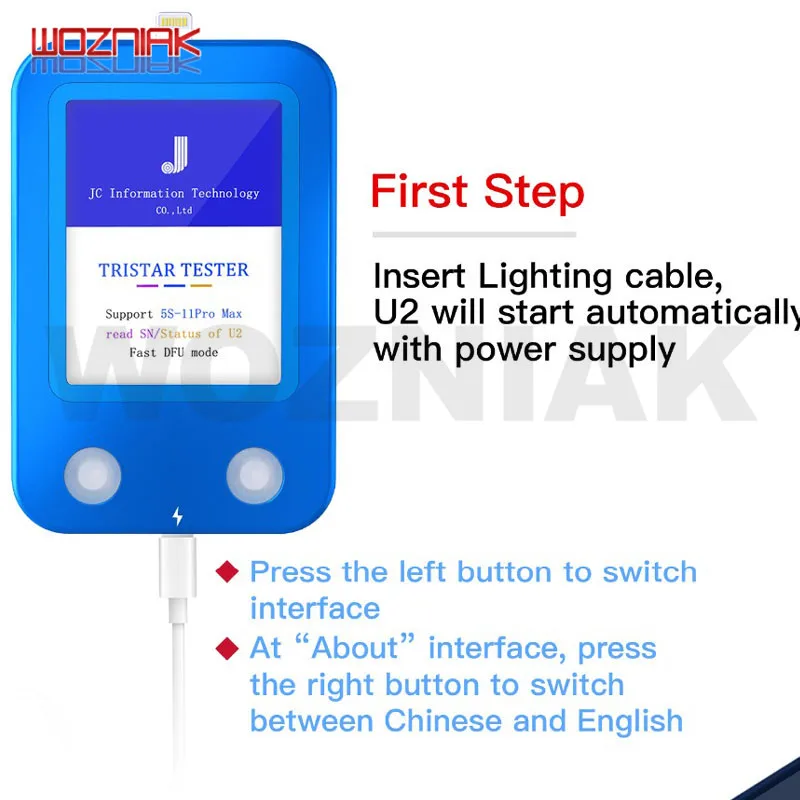 WOZNIAK JC U2 Tristar Тестер быстрый детектор для iPhone U2 заряд IC дефект Быстрый тестер SN серийный номер Быстрый детектор считыватель