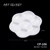 samina new mini round white paint palette tray ceramics for acrylic oil watercolor gouache craft diy art easy to wash