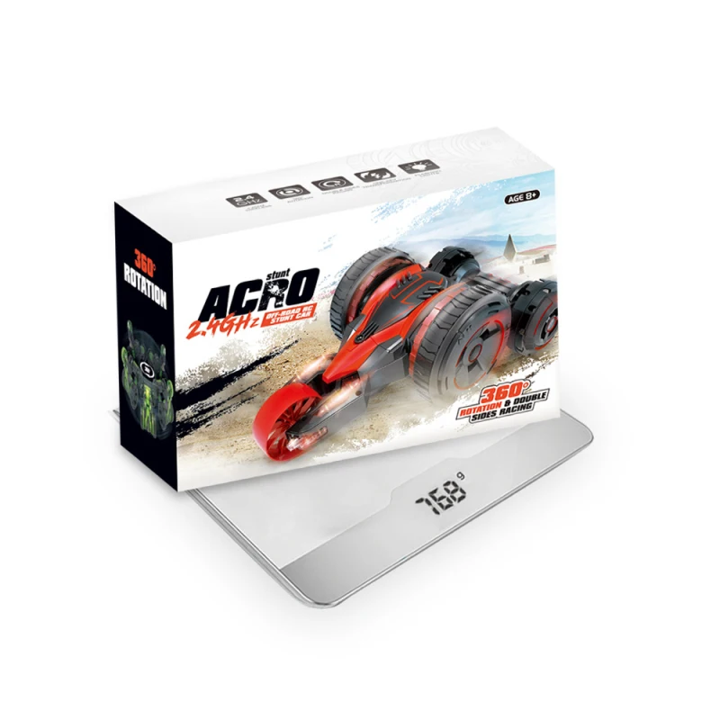 

High Speed Double-Sided Dumper Stunt Remote Control Car Model 2.4G 6CH LED Light 360 Degree Rotation Deformation 5 Wheels RC Car
