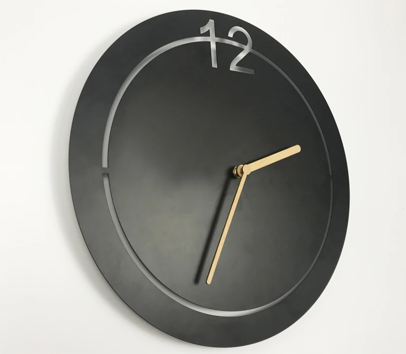 

Nordic Mute Wall Clock Wooden Black Living Room Wall Clock Mechanism Gift Diea Reloj De Pared Large Clock Home Decoration DD55WC