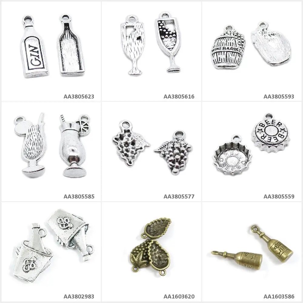 Античные бронзовые посеребренные Подвески для изготовления украшений ведерко