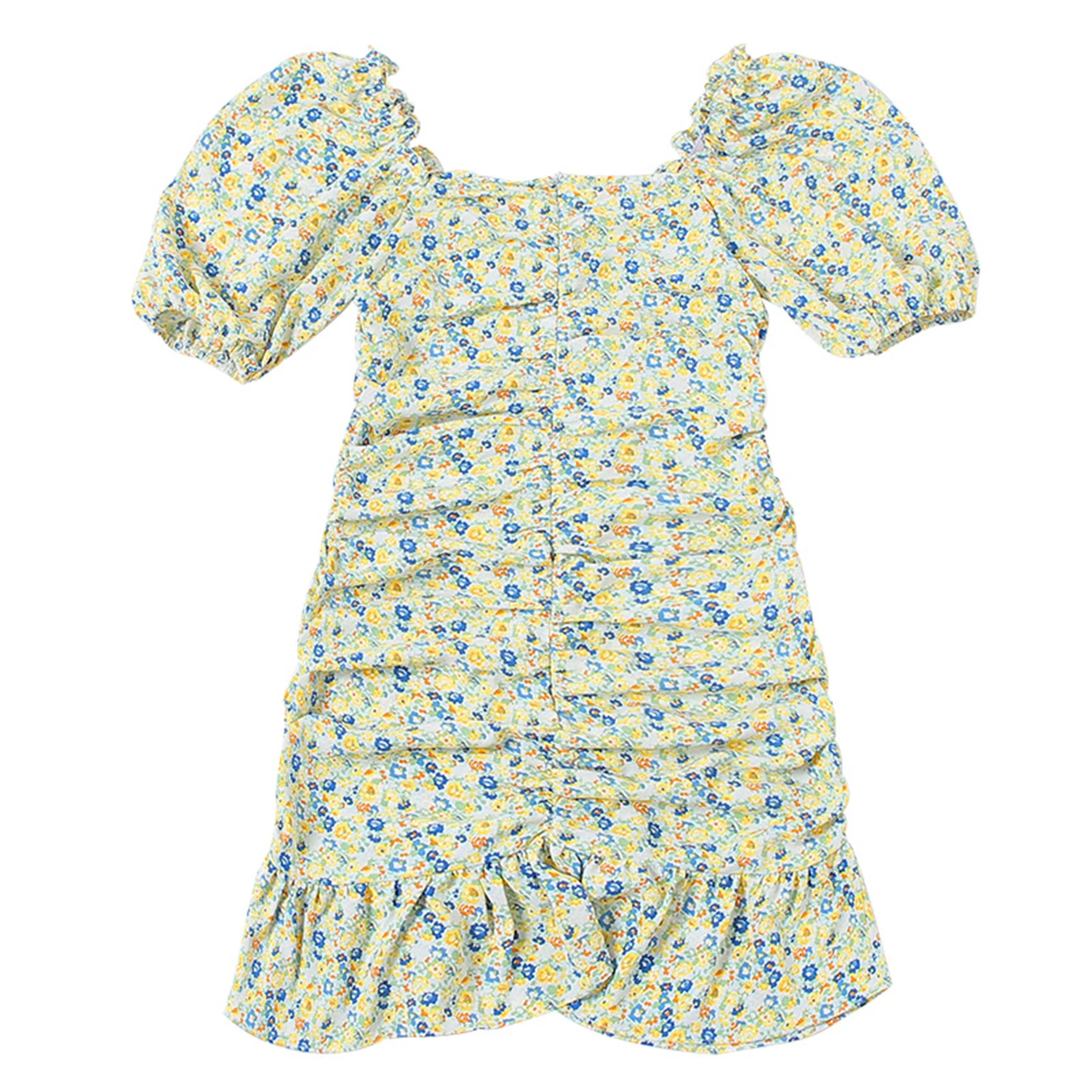 

Summer Floral Dress for Women 2021, Adults Off-shoulder Ruffled V-neck Short Sleeve Siamese