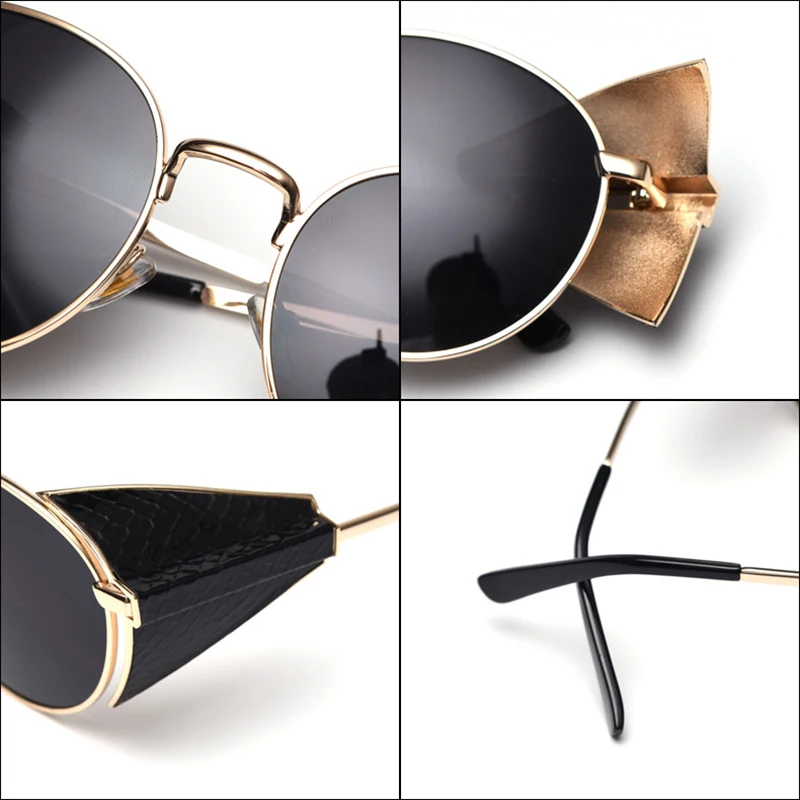 Mimiyou Goggle готические стимпанк солнцезащитные очки женские змеиная кожа