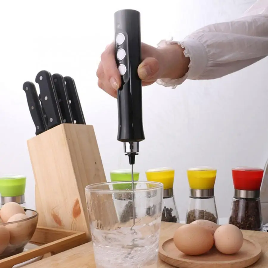 

Rechargeable Electric Milk Egg Frother Three speeds Adjustment Automatic Handheld Foam Maker for Egg Latte Hot Chocolate Matcha