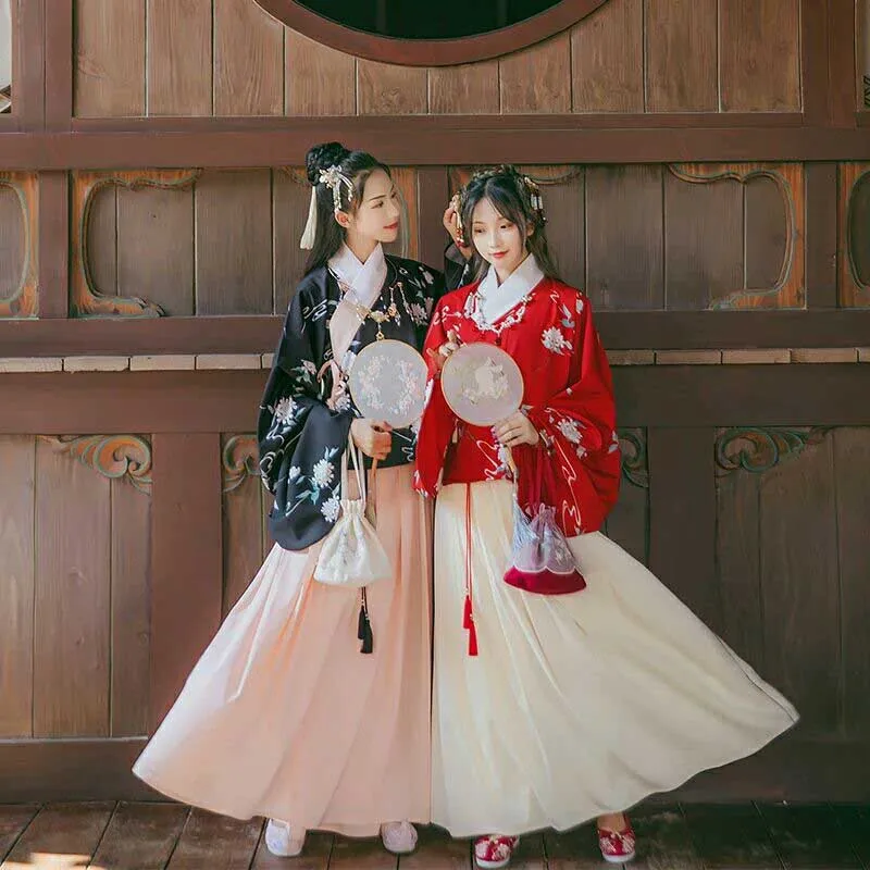 

NiceMix Oriental women's hanfu women's traditional printed skirt pipa daily autumn and winter chinese style dance clothes