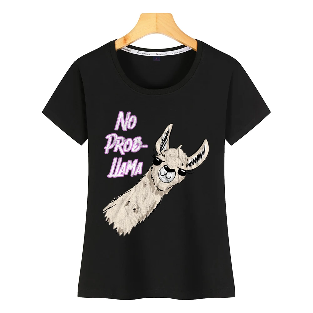 Топы Футболка женская без prob llama розовая винтажная трендовая лама смешная tie dye