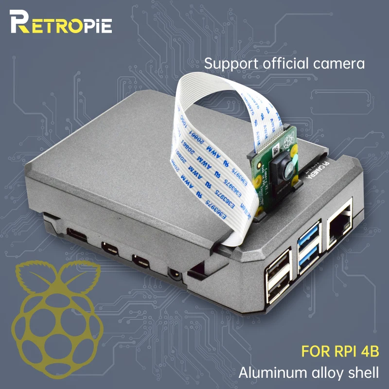 

Чехол RETROPIE для Raspberry Pi 4B, чехол из алюминиевого сплава, чехол-слайдер на магнитной присоске, чехол 4B в металлическом корпусе, ярлык GP10, поддер...