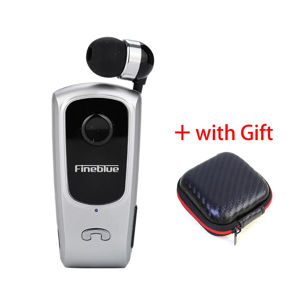 FINEBLUE F920 беспроводные наушники Bluetooth Handsfree наушники гарнитура звонки напоминают вибратор носить пульт на прищепке для телефона с микрофоном - Цвет: Silver no box