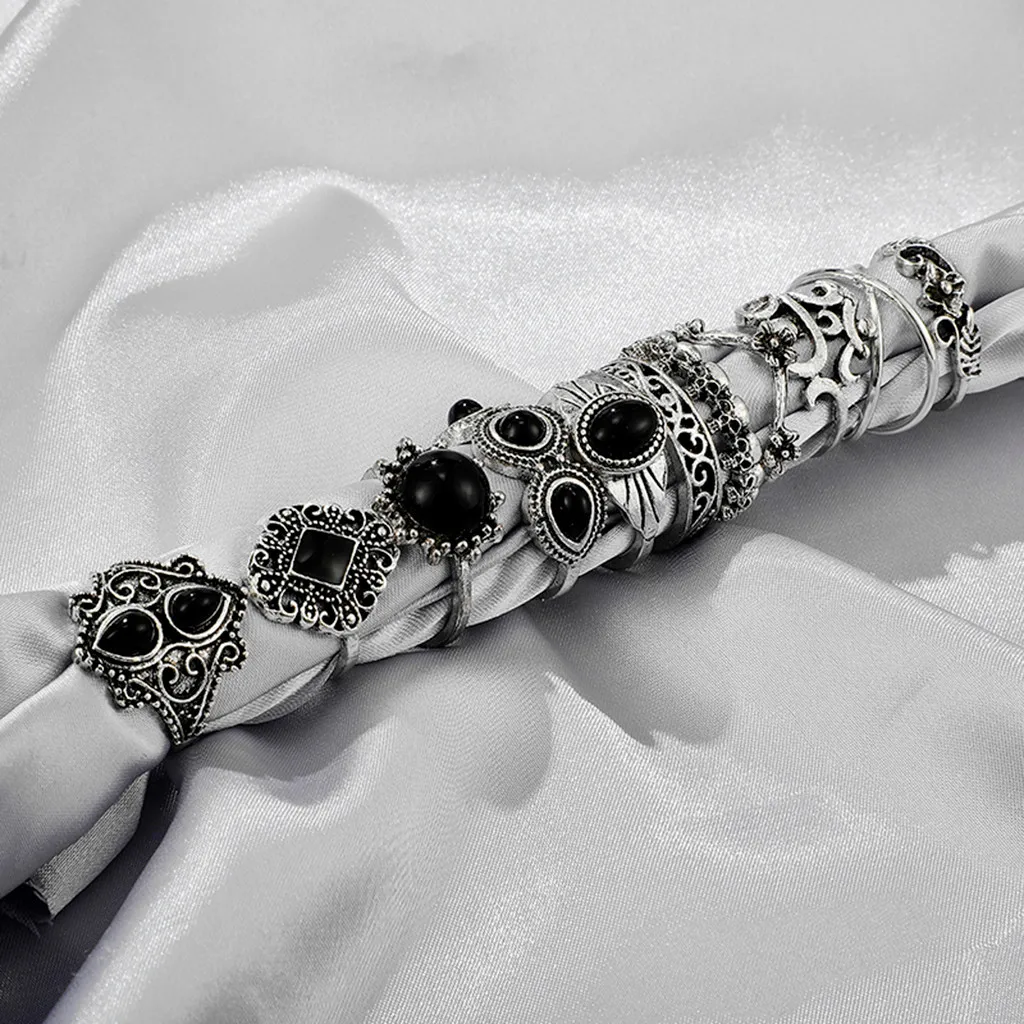 11 шт./компл. женские богемные винтажные серебряные Колечки в форме стека над