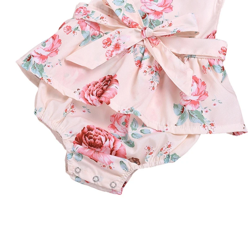 

HOT Floral Newborn Baby Girl Clothes Cotton Sleeveless Bowknot Romper Jumpsuit One-Piece Outfit Sunsuit Clothes1