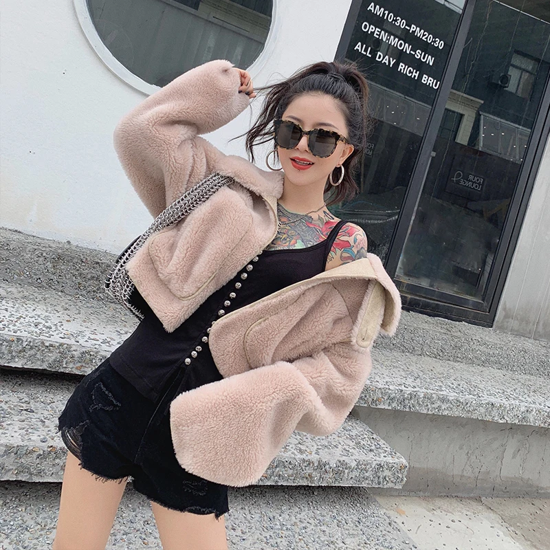 

Coat Fur Real 2020 Autumn Winter Jacket Women 100% Real Wool Coat Female Cashmere Korean Jackets Chaqueta Mujer MY3619 s