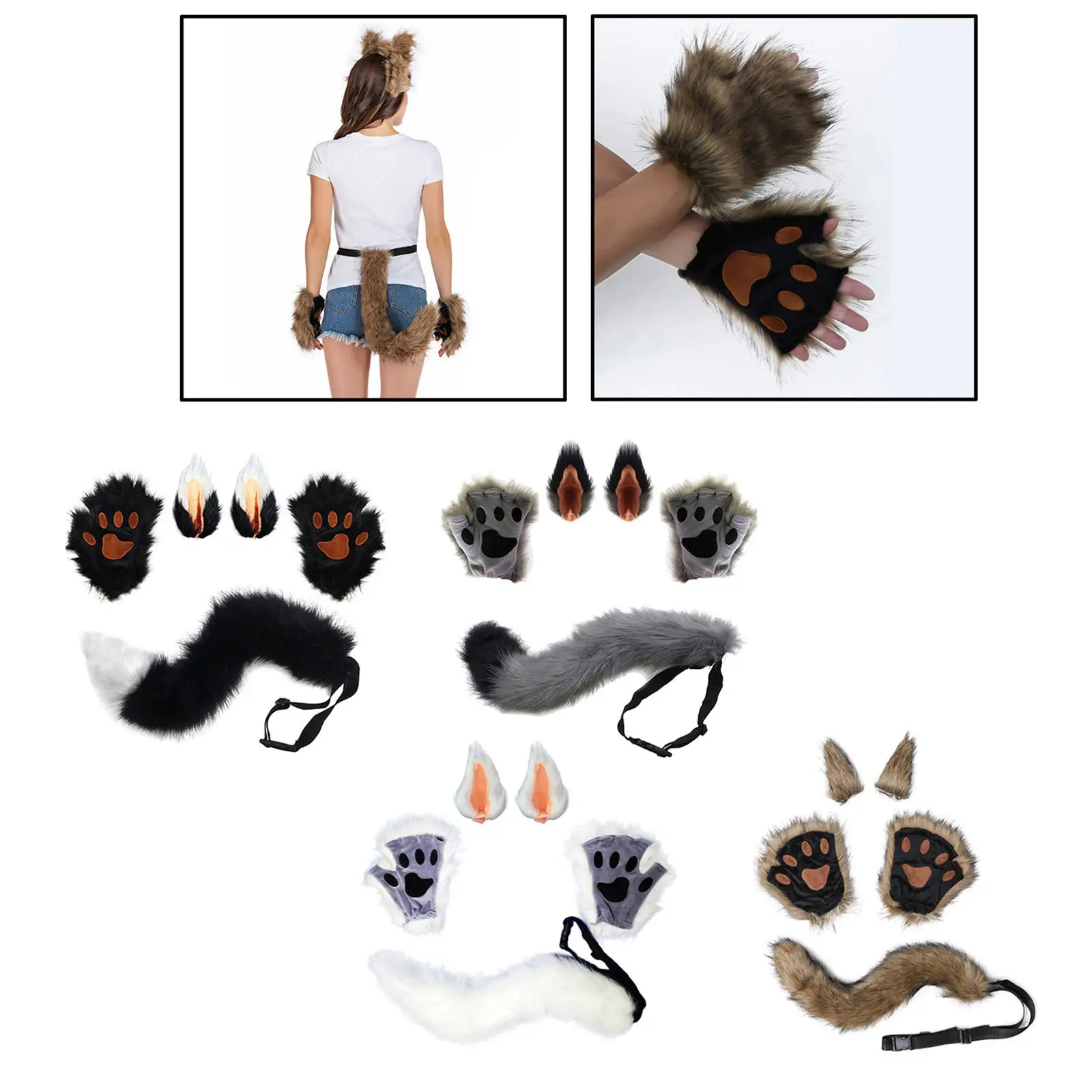 

Набор с клипсой и перчатками, реквизит для вечеринки на Рождество и Хэллоуин вечерние аксессуары для ролевых игр, подарок