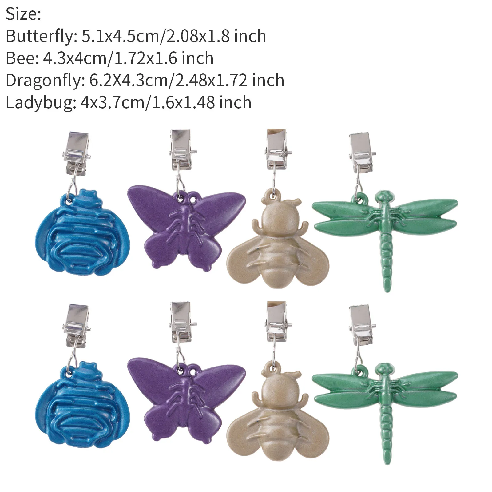 

8p Metal Tablecloth Clips Insects Shape Tablecloth Weights for Outdoor Garden Party Picnic Table Cover Decor Tablecloth Weights