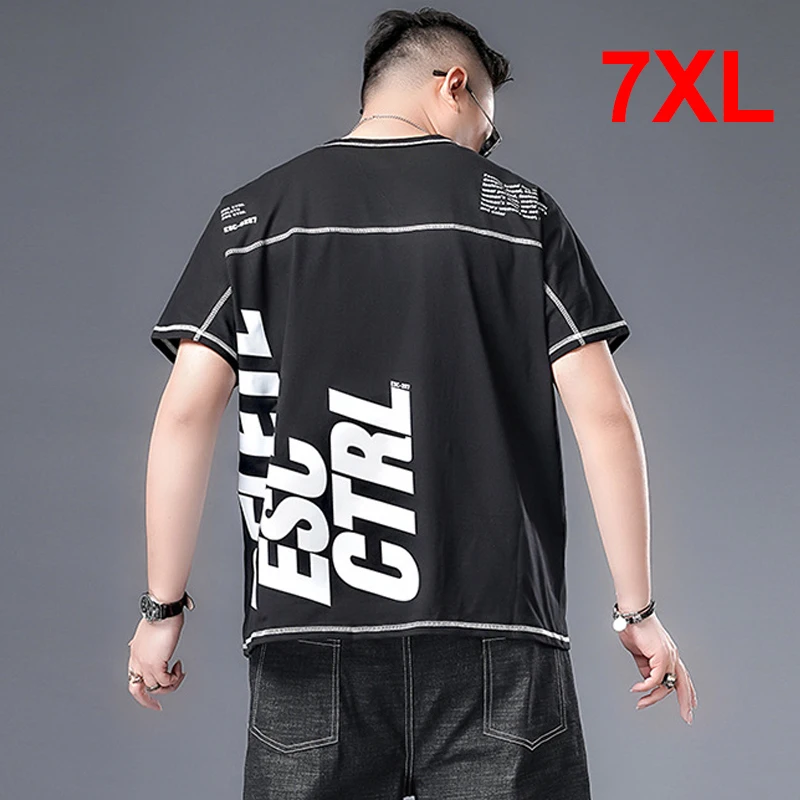 

В Стиле Хип-Хоп Уличная мешковатые футболки для мужчин 7XL большой Размеры футболки Летние Размеры футболки в стиле Харадзюку; Сезон весна-ос...