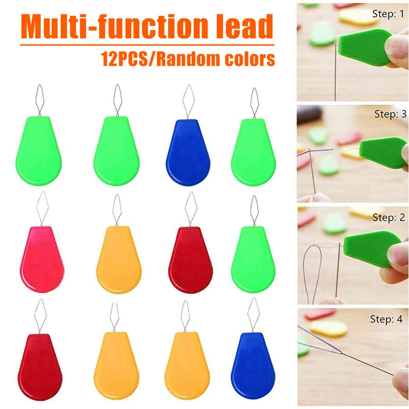 

12pcs Needle Threader Sewing Machine Bow Wire Thread Plastic Insert Craft Tools 4.5x2CM uacr Sewing Tools Accessory DIY Apparel