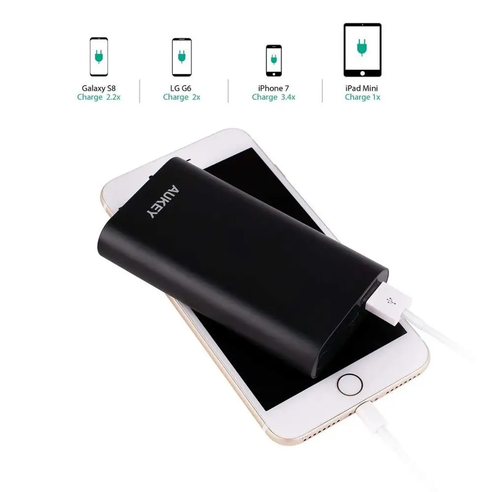 Aukey PB-T15 10050 мАч Внешний аккумулятор USB портативный внешний быстрая зарядка для NS