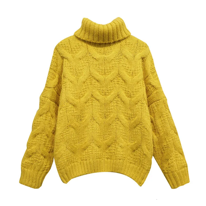 

RICORIT 2019 High Lead Sweater Woman Pullover Thickening Solid Color Hemp Flowers Rendering Knitting Unlined Upper Garment