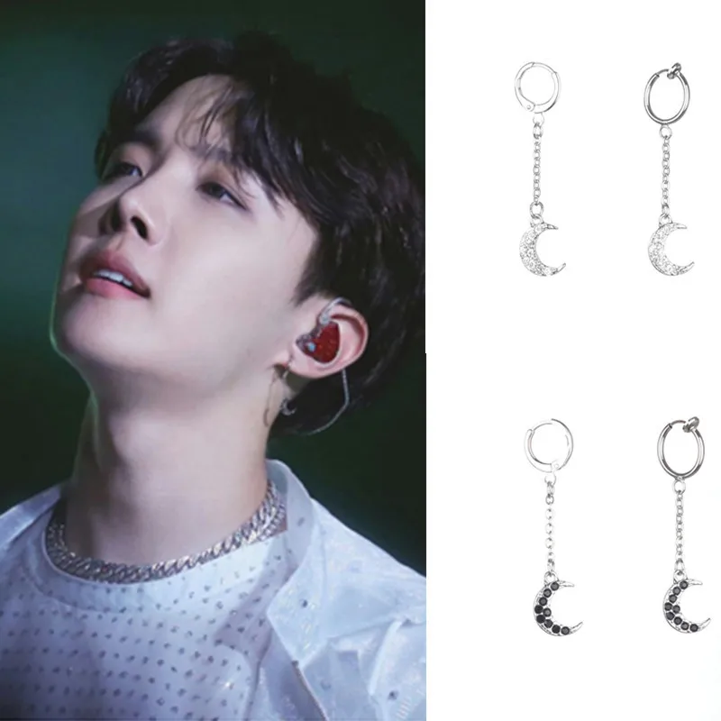 KPOP Корейская звезда J hope модные висячие серьги Bangtan Moon Серьги ювелирные изделия