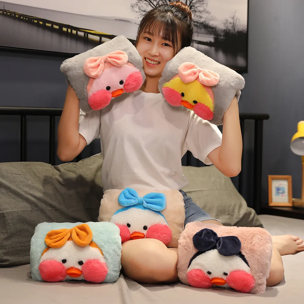 Плюшевая игрушка LaLafanfan в стиле кафе утка мультяшная Милая подушка виде животного грелка для рук куклы