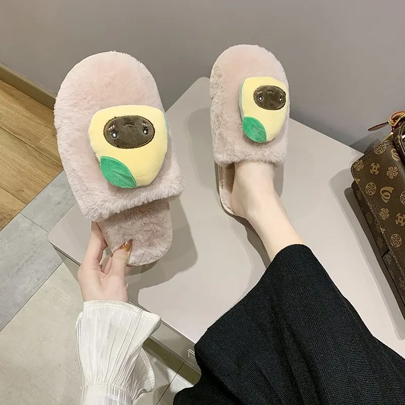 

2021 autumn winter slippers women's new cartoon cotton slippers women's indoor anti-skid home Plush lovely cotton slippers
