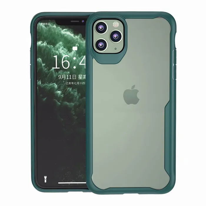 Зеленый LUPHIE противоударный защитный чехол для iPhone 11 Pro Max XR 8 7 Plus Прозрачный чехол для iPhone 6 6S Plus XS Max роскошный силиконовый чехол - Цвет: Зеленый