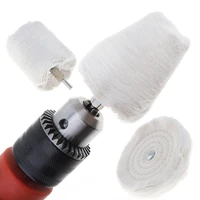 cylinder t shaped cone white cloth polishing wheel mirror buffer cotton pad with 6mm shank for polishing grinding metal wood