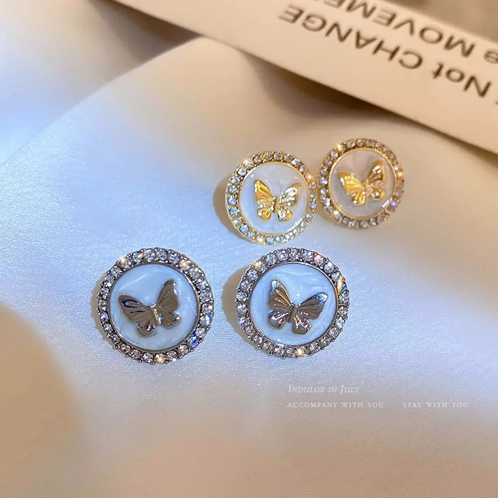 

Cute Vintage Round Butterfly Earrings Women Girls Elegant Trendy Fashion Daily Party Ear Jewelry Gifts Ear Studs Accessories