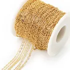 Золотая роликовая кабельная цепь шириной 2 метра, 1,7 мм, звеньевая цепь из нержавеющей стали для ожерелья, браслета, материалы для изготовления ювелирных изделий оптом