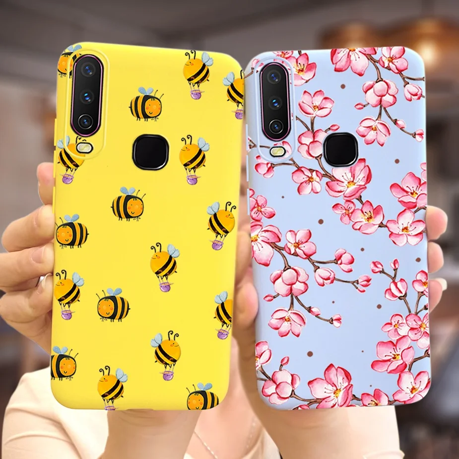 Стильный чехол с цветами и бабочками для Vivo Y12 1904 1940 мягкий силиконовый из ТПУ Y15 Y17