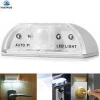 intelligent auto pir door lock induction lamp door keyhole ir motion movement sensor heat detector 4 led smart night light lamp