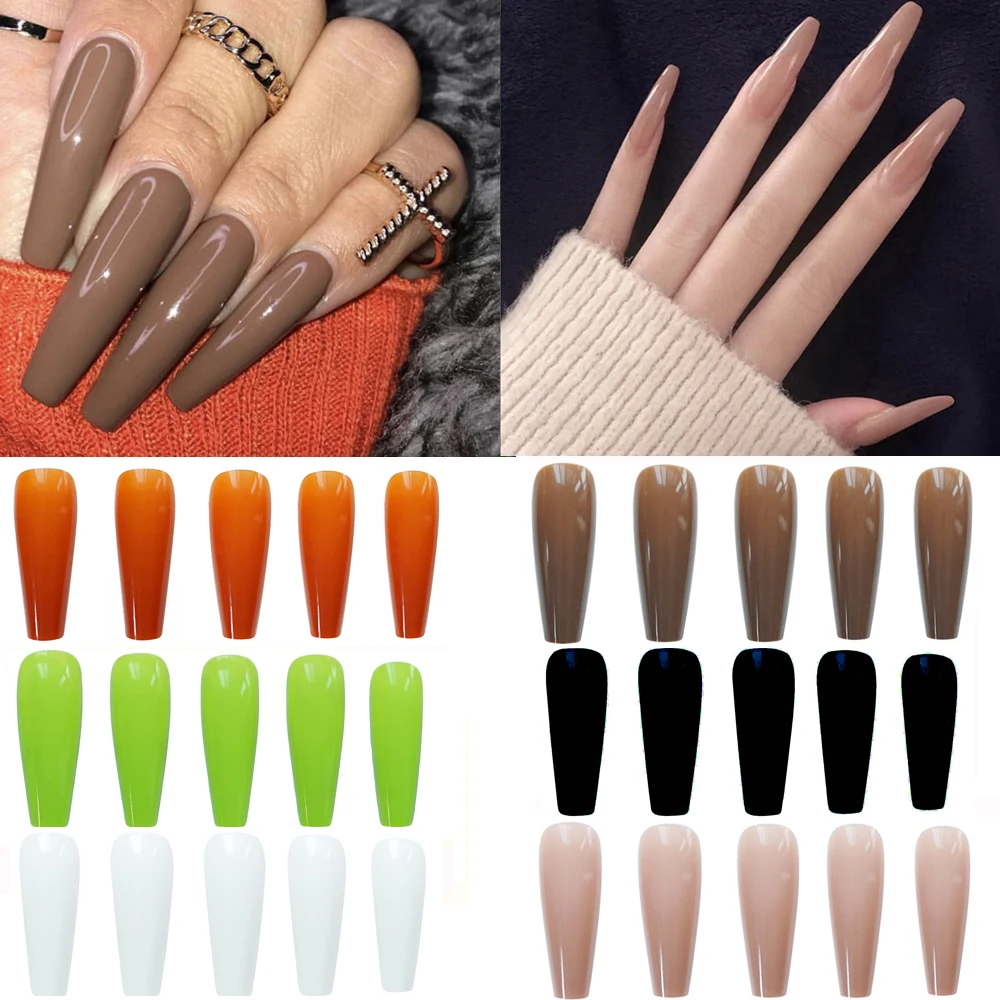 

24 Pcs Detachable False Nails Ballerina Wearable Artificial Fake Nails Full Cover Coffin Gourd Nail Tips Fake Nails Tools