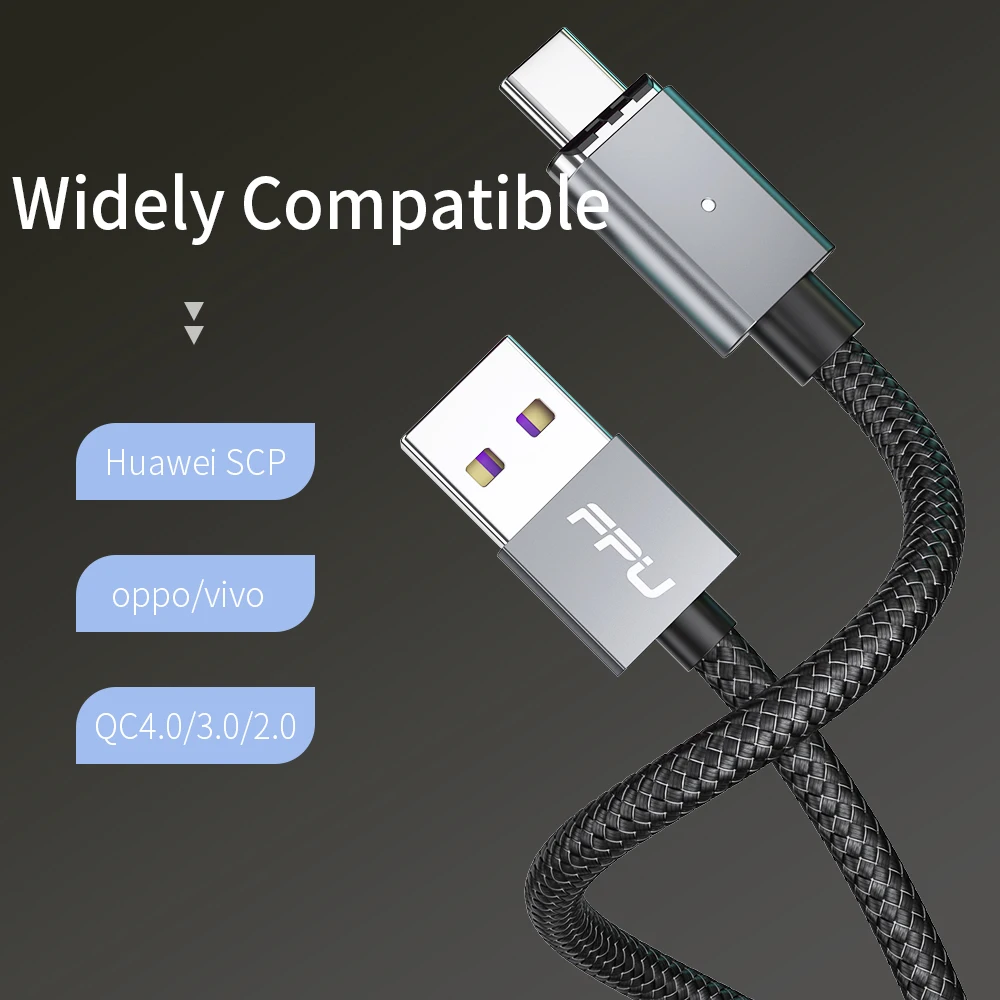 FPU 5A Магнитный кабель usb type C супер быстрая зарядка USB C магнитное зарядное устройство type-C зарядный шнур для мобильного телефона huawei Xiaomi провод