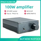 Усилитель мощности Breeze Audio BA100 HiFi, класс D, NE5532P TPA3116 Advanced 2*100 Вт, домашний компактный усилитель в алюминиевом корпусе