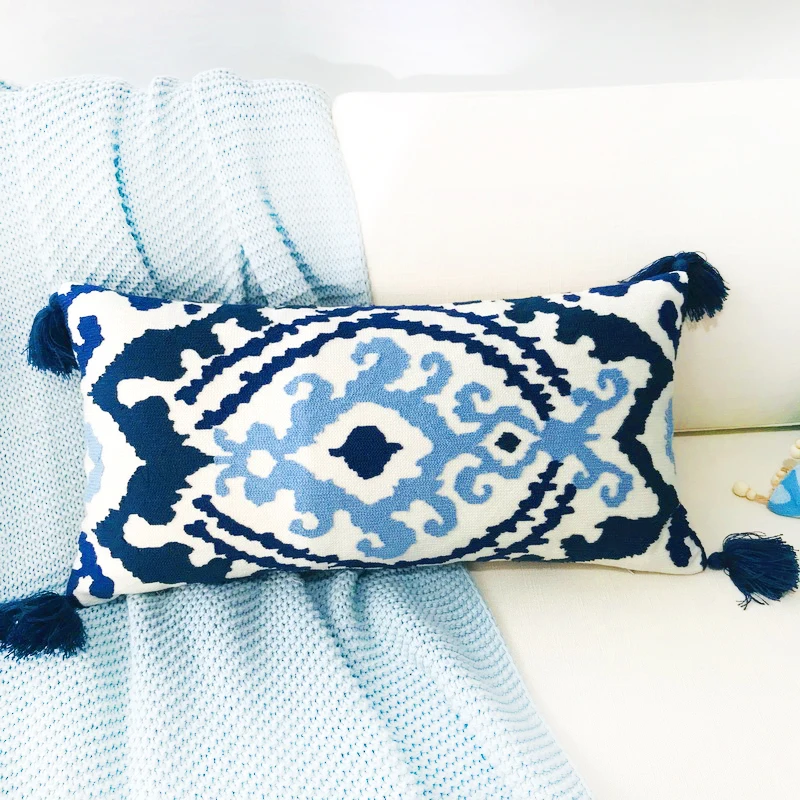 Домашний декор наволочка с вышивкой цветной цветочный Этнический кисточками