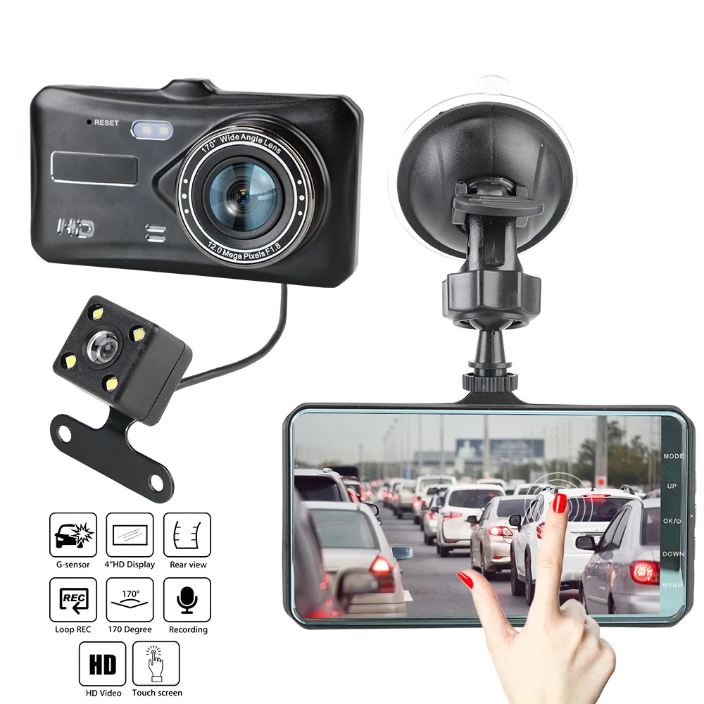 

Видеорегистратор G-sensor WDR 4 "HD 1080P, Автомобильный видеорегистратор, автомобильные аксессуары, двойной объектив, Автомобильный видеорегистрат...